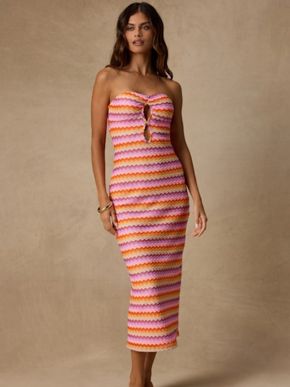 Lulus Skylaine Pink Multi Crochet Midi Dress - Size XS